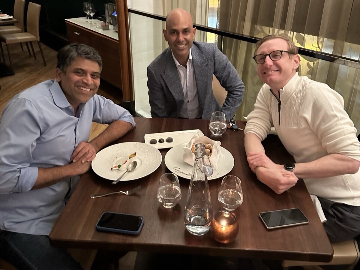 Guru, Somen and Shaun at dinner